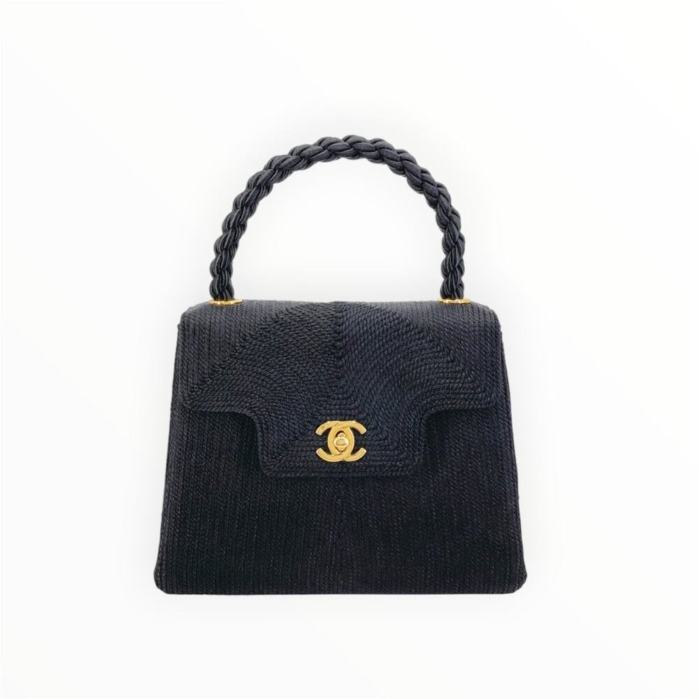 Vintage Chanel Silk Rope Mini Kelly Flap Bag 24K GHW 1997